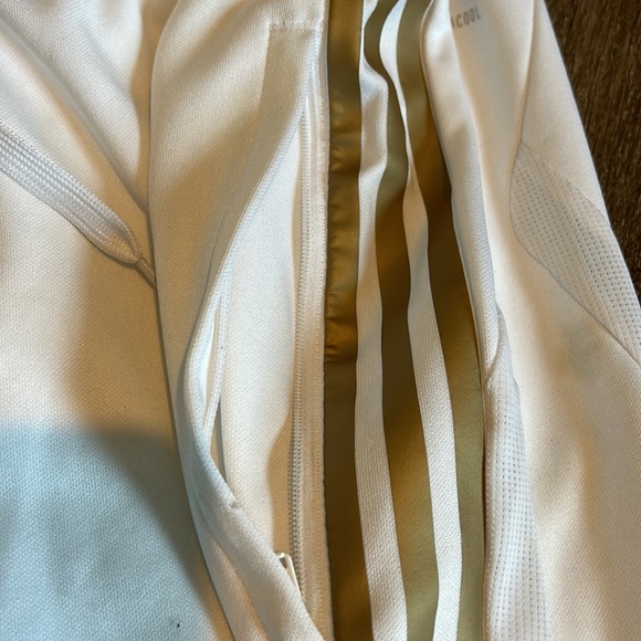 Adidas White & Gold Stripes Track Pants - Picture 5 of 5